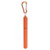 Portable Stainless Steel Retractable Straw Reusable Straw Cleaning Brush Kit for Picnic Orange