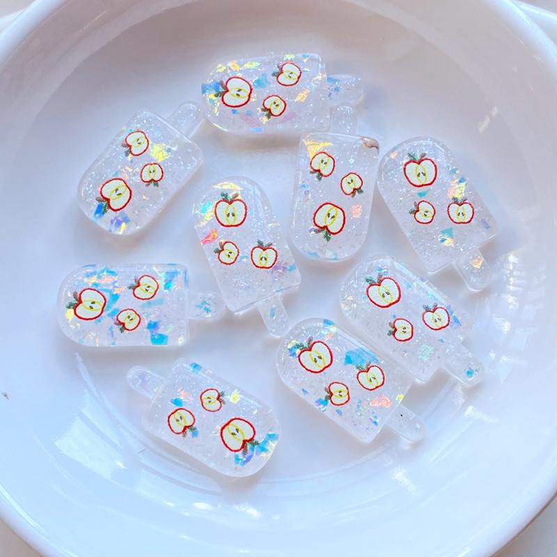 

10Pcs New Kawaii Cute Mini Popsicle Flat Back Resin Cabochons Scrapbooking DIY Jewelry Craft Decoration Accessorie