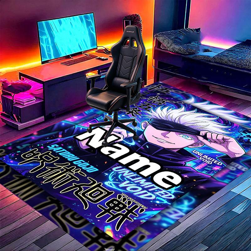 Custom Name Personalized Jujutsu Kaisen Print Carpet, Versatile Home Decor Rug, for Playroom, Apartment, Balcony, Entryway, Hallway Gift