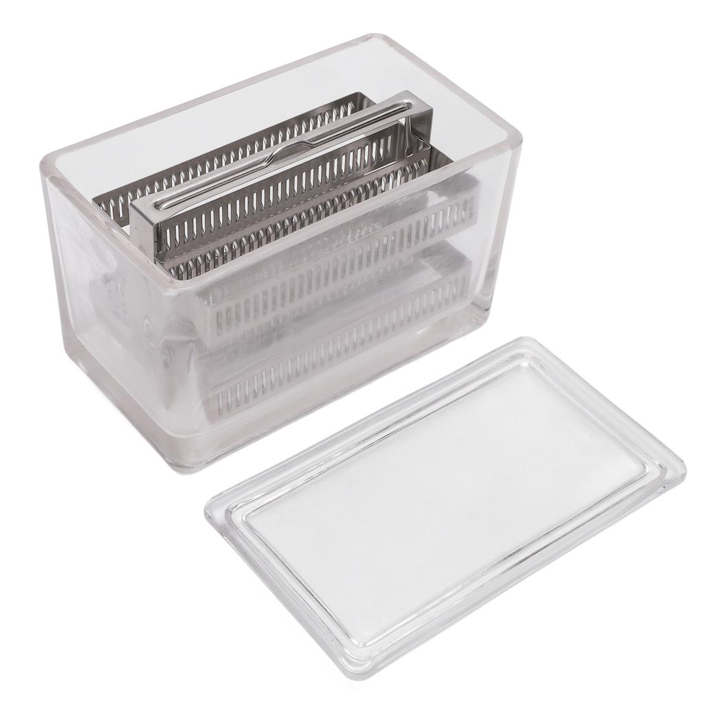 Glass Staining Jar with Lid Animal and Plant Specimens Slide Staining Tank Clear Container for