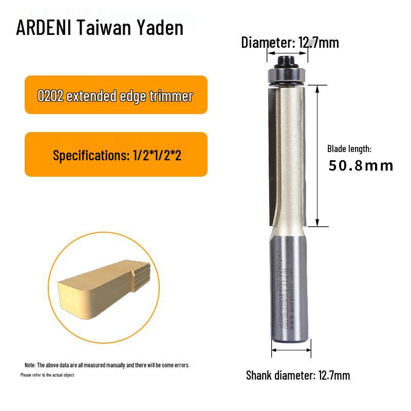Yaden Woodworking Router Bit: Extended Bearing Edge Banding Burr Engraving Tool - Professional Grade Straight Knife.