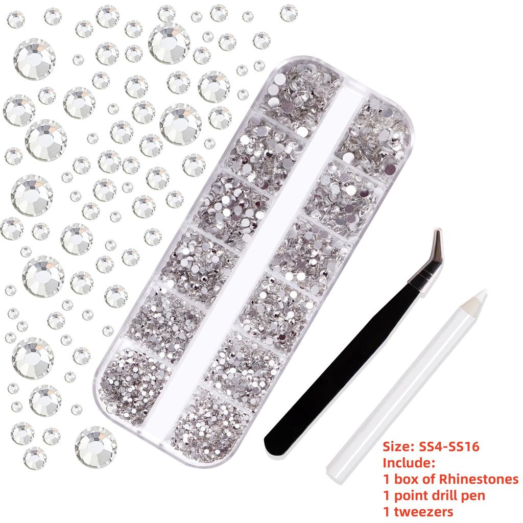 1 Box Luxus Glänzende Diamant Nagelkunst Strasssteine Stein Strass Glas 3D Nägel Zubehör Schmuck AB/Bunt Hotfix Maniküre Dekorationen#