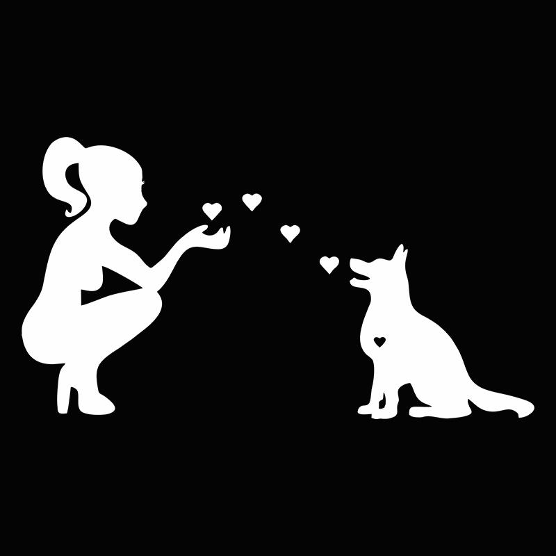 

G182 Немецкая овчарка Леди Любит Собаку Вырезанная Виниловая Наклейка На Автомобиль Водонепроницаемый Авто Декор на Кузове Автомобиля Бампер Заднее Стекло 20CMX11CM