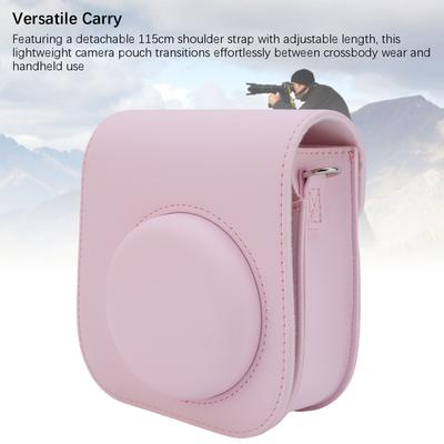 Camera Protective Case PU Leather Camera Case Accurate Opening Adjustable Shoulder Strap Comfortable Touch for Instant Cameras