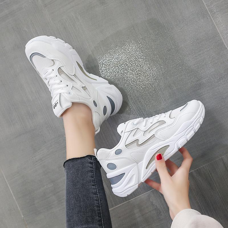 Daddy women's shoes tide 2025 autumn new versatile Internet celebrity Xiaobai mesh breathable casual sports shoes 811-1