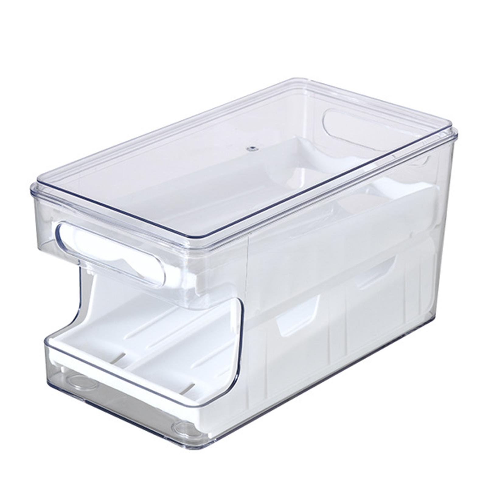 

Rolling Double-Layer Egg Tray With Lid Shockproof Egg Freshing Carrier For Kitchen Drawer жемчужина белый