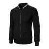 Uomo Felpa Cappotto Collo Alto Manica Lunga Patchwork Colore Cerniera Patta Giacca Cappotto con Tasche Orlo Elastico Sport Outwear