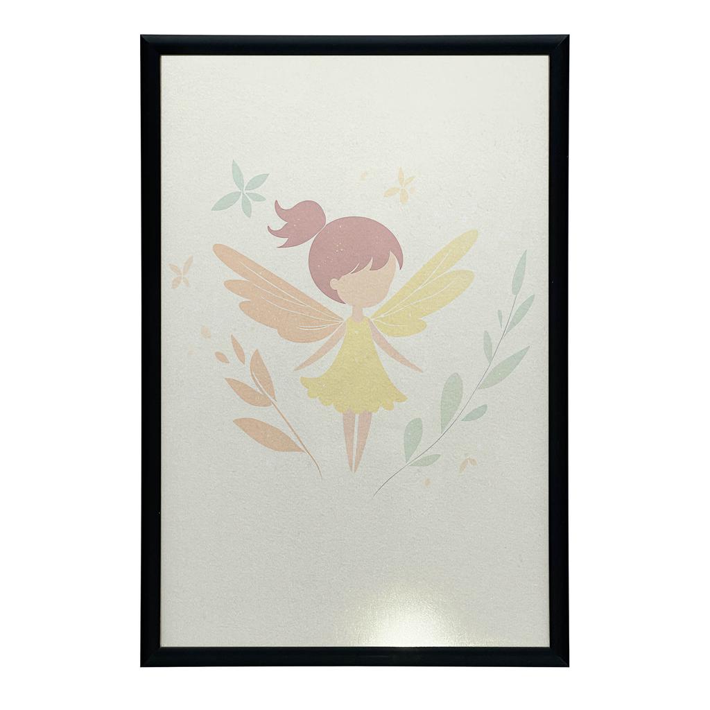 Plakat Mała Wróżka W Różowych Włosach Plakat Mała Wróżka W Różowych Włosach, 30X40 Cm, Rama Drewniana Ciemny Brąz, Papier Matowy 230 Gsm