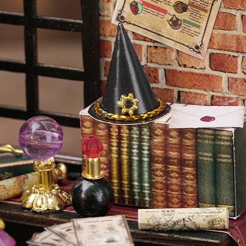 Magiczny Drewniany Domek dla Lalek Mini Zestaw DIY Ręcznie Robiony Model do Złożenia Pokój Sypialnia Dekoracja Puzzle 3D Zabawka dla Dziewczynki Prezenty Urodzinowe