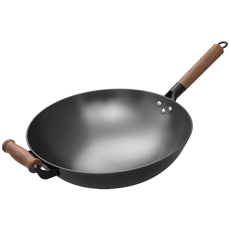 Dianjiang 34cm Non-Coated Cast Iron Stir-fry Wok