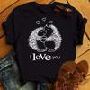 Women's Short-sleeved Hedgehog Print Fashion Round Neck T-shirt Oversized T-shirt Aesthetic Clothes Top