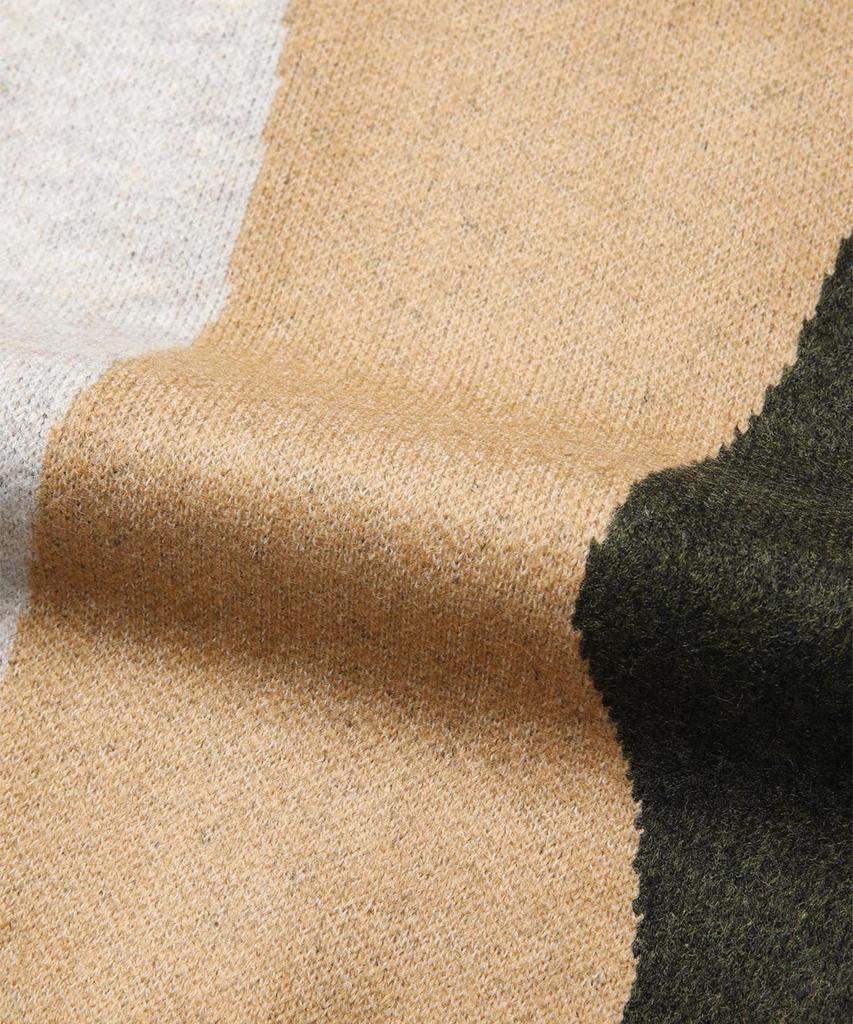 PANICALE Color Block Crew Neck Sweater [Green]