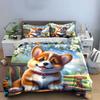 Adorable Puppy Outdoor Garden Set Exquisite Three-Piece Bedding Set Gift For Kids And Adults