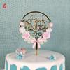 1pc Cake Decorations Happy Birthday Acrylic Cake Insert Toppers for Mitzvah Wedding Anniversary Cake Decor