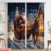 2pcs,2D Plane Printing Print Curtains Santa Claus Snowmobile (3) Polyester Woven (without Rod) All Seasons for Living Room,