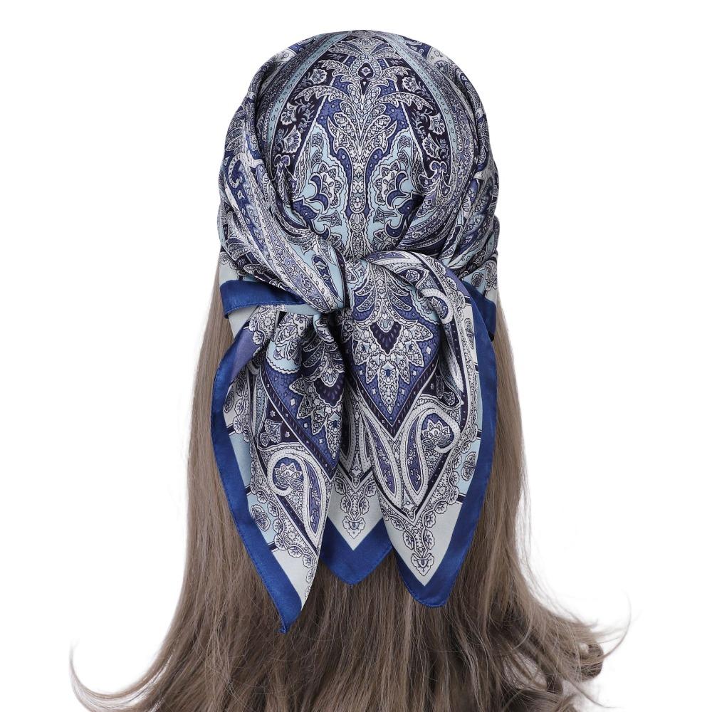 Luxury Print Neck Tie Shawl Wraps Vintage Hair Scarf Headband  Women
