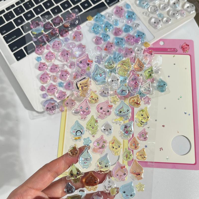 Japan Style Solid Jelly Stickers Kawaii 3D Sticker Water Droplet Diy Stationery Stickers Party Favors Students Gifts Stickers
