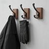 Natural Walnuts Wood Bathroom Hook with Adhesive Backing Easy Install No Holes Space Saving for Decors and Organization