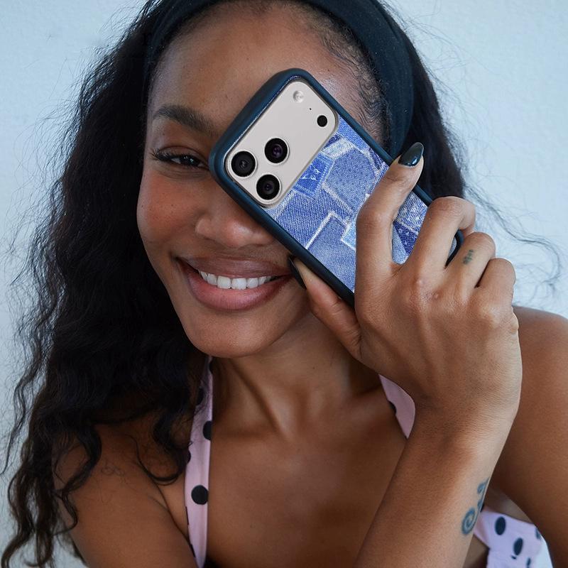 WildFlow Blue Denim iPhone 17/16 Pro Max/15 Plus Protective Case