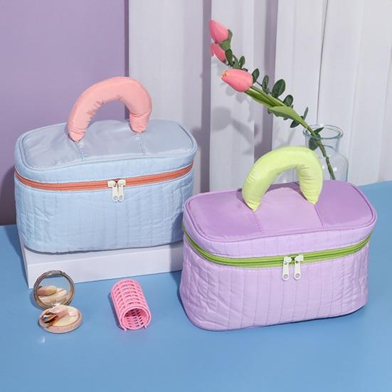 Travel Makeup Case Women Contrasting Color Cosmetic Bag Large Capacity Cosmetic