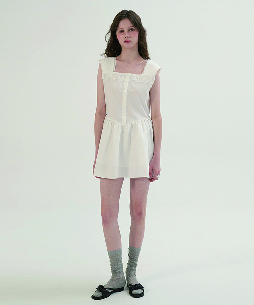 Sseomweeobeoteo May Lace Mini Dress - Ivory