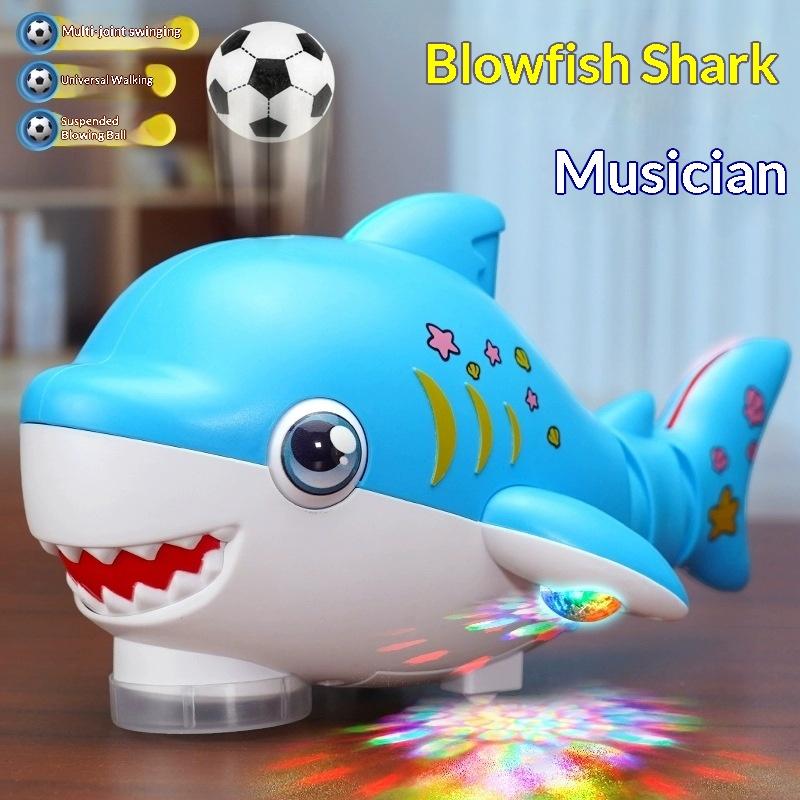 Cartoon Electric Shark Toy With Light And Sound Automatic Moving Shark Toy Interactive Toys For Kids Gift