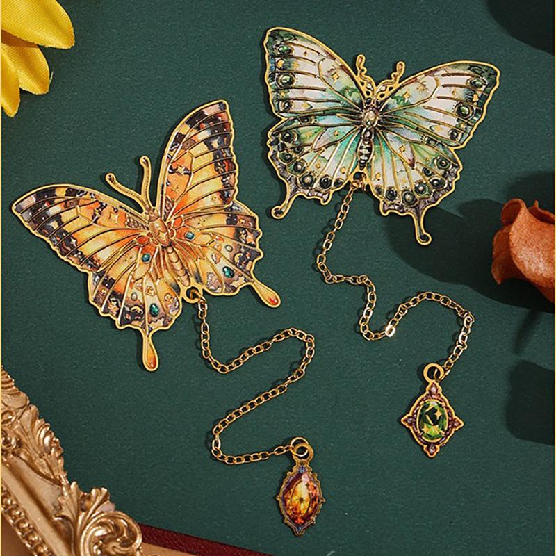 Retro Special-Shaped Butterfly Student Reading Bookmark Holder 6 Types Of Art Oil Painting Bookmarks Exquisite Reading Gifts
