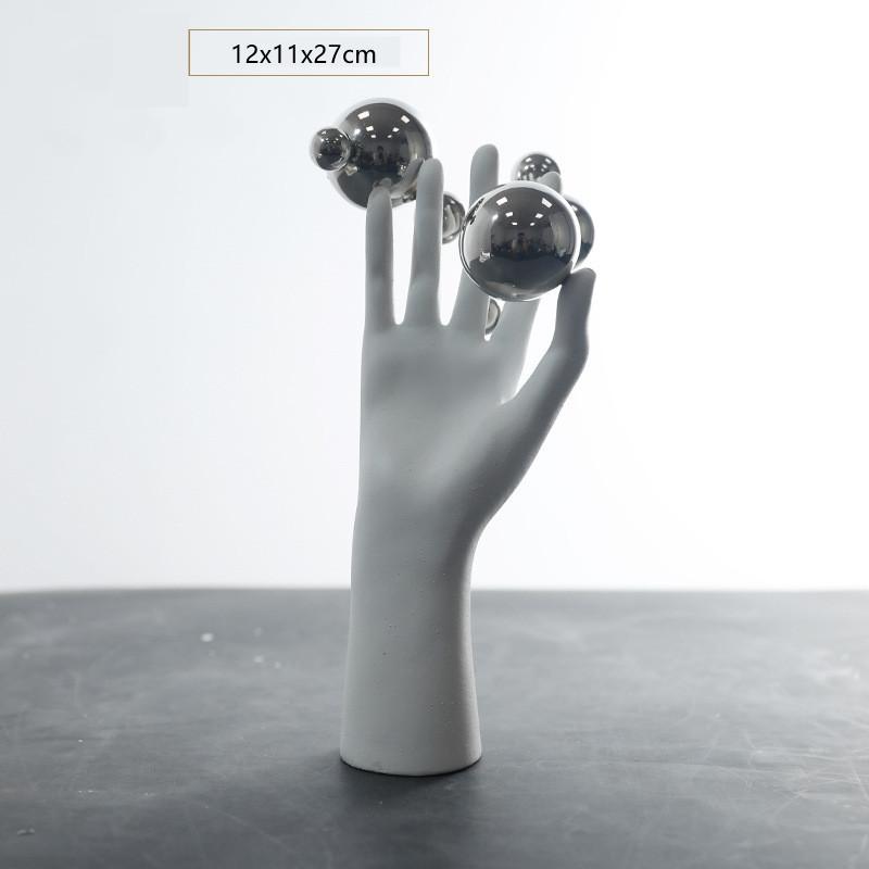 DXUIALOI Modern simplicityHuman puppet hand shape decoration resin crafts creative simple home living room resin decoration