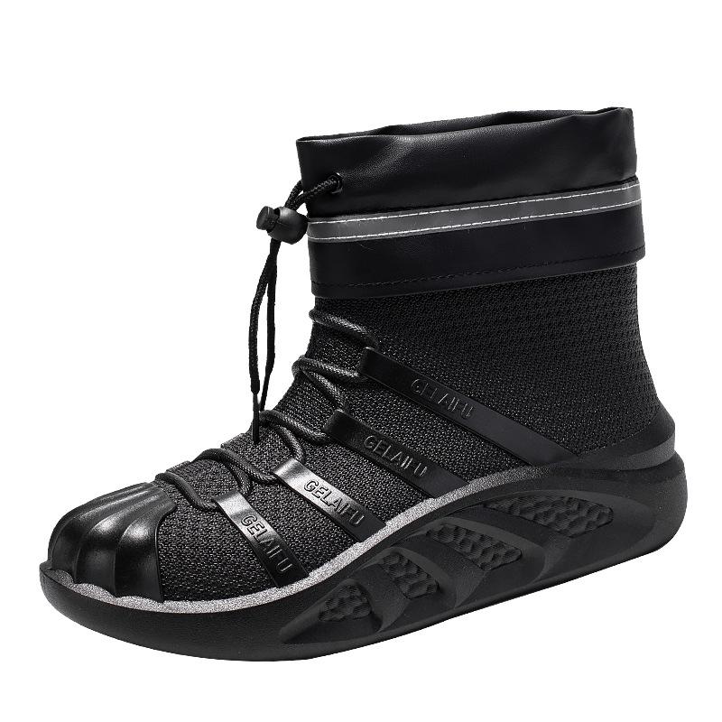 Men's rain shoes short tube fashionable and comfortable outer wear rubber shoes waterproof, non-slip and wear-resistant low rain boots in rainy days