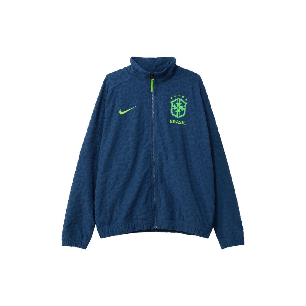 Nike Logo Print Solid Soccer Track Jacket Men Outerwear Blue DX2045-490
