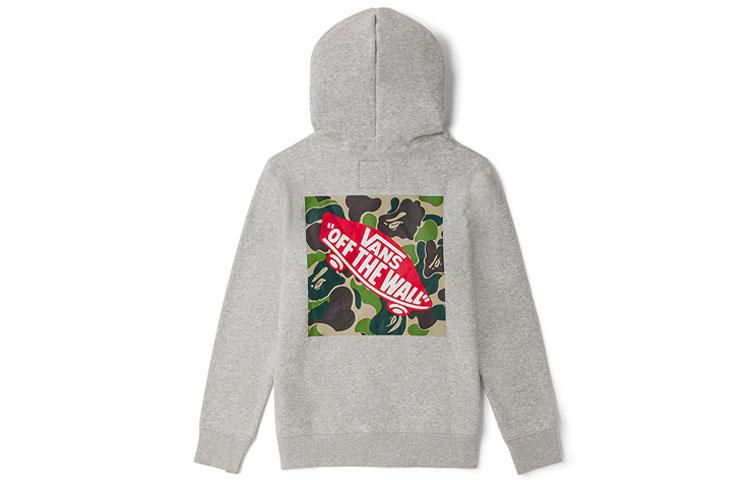 Vans X A BATHING APE Sweatshirts Unisex Gray Hooded Thickened Regular VN0A7XKN448 M