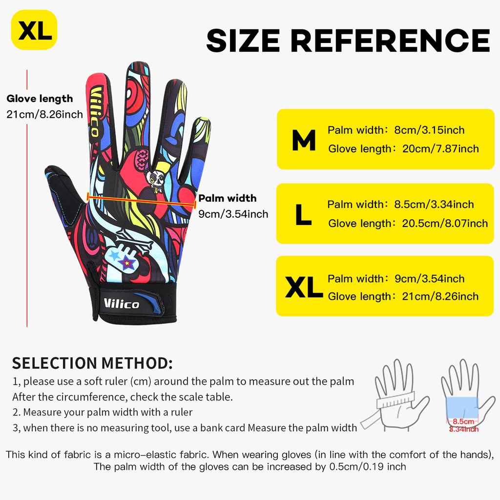 Riding Gloves Road Bikes Shock-Absorbing Anti Slip Wear-Resistant Touch Screen Sports Mountain Bike Gloves Halloween Gift Gloves