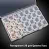 28 Compartment Adjustable Clear Plastic Storage Box For Jewelry Earrings Beads Screws Small Accessories Storage Box