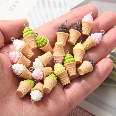 Handicrafts Sewing Products Resin Ice Cream Cone Pendant Mini Mixed 3D DIY Jewelry Craft Accessories