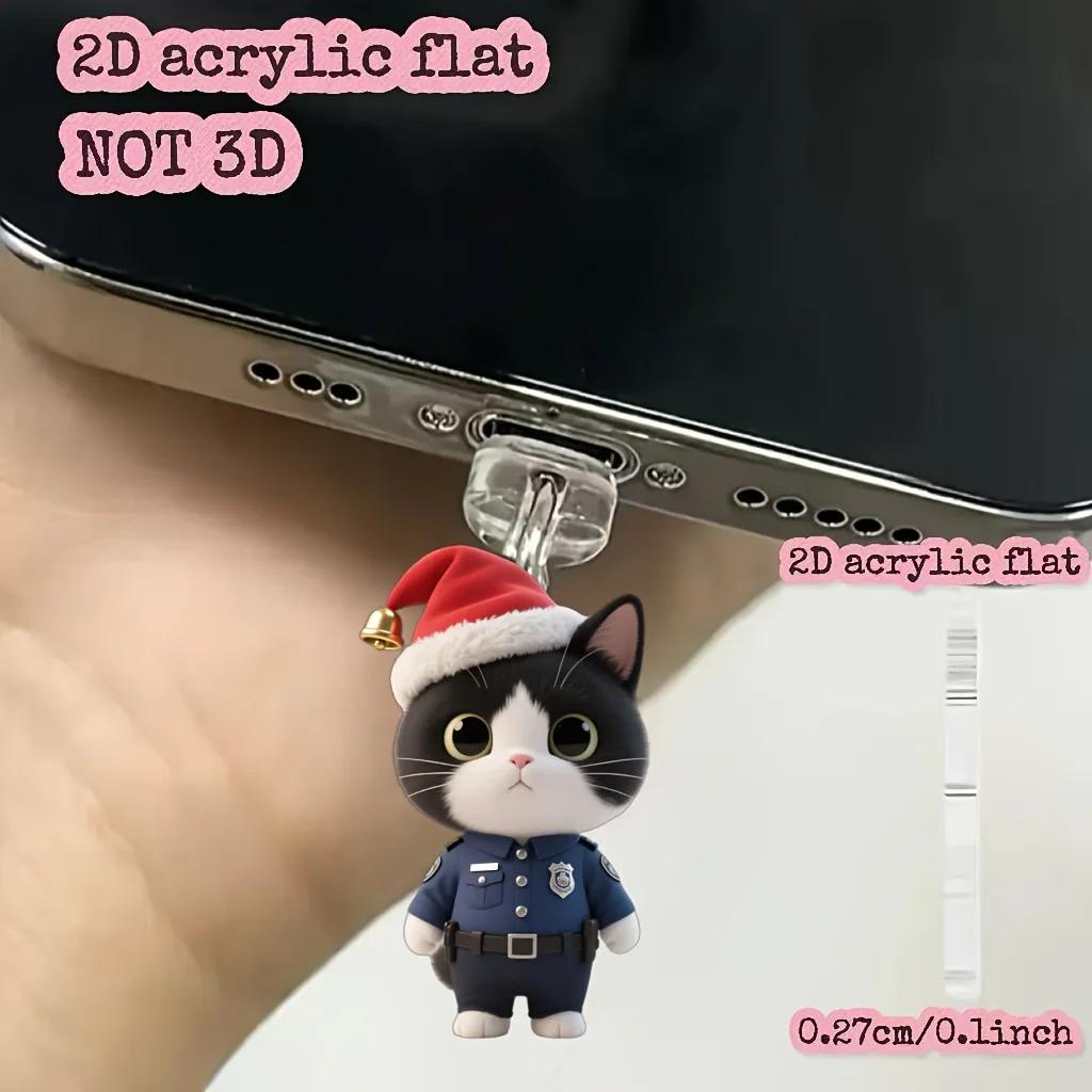 2D Acrylic Style Random 5-Piece Phone Dust Plug, Bright Colors, Long-Lasting, Dust-Proof and Durable, Suitable for Holiday Gifts