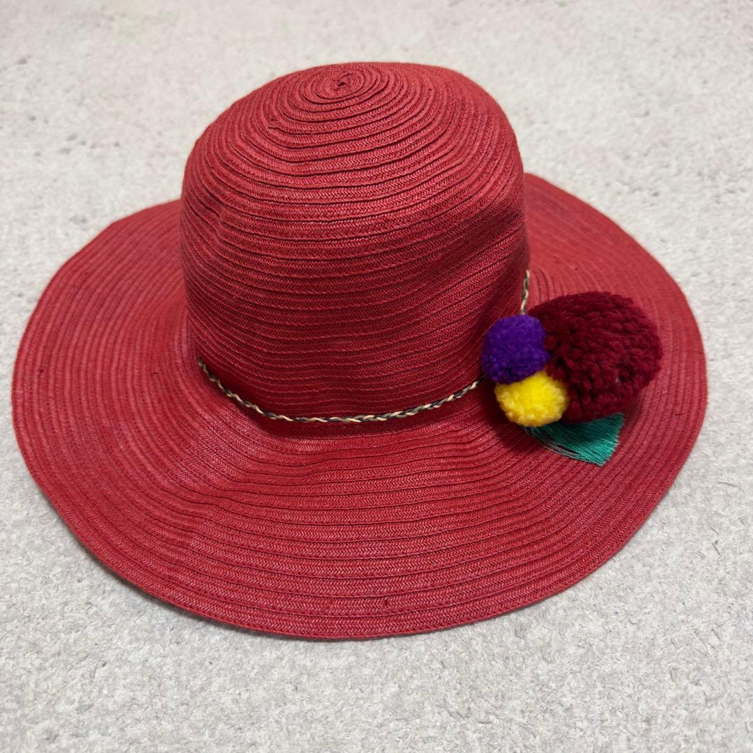 Used CA4LA Kashira GDC Collaboration Straw Hat with Pom Pom Straw Hat