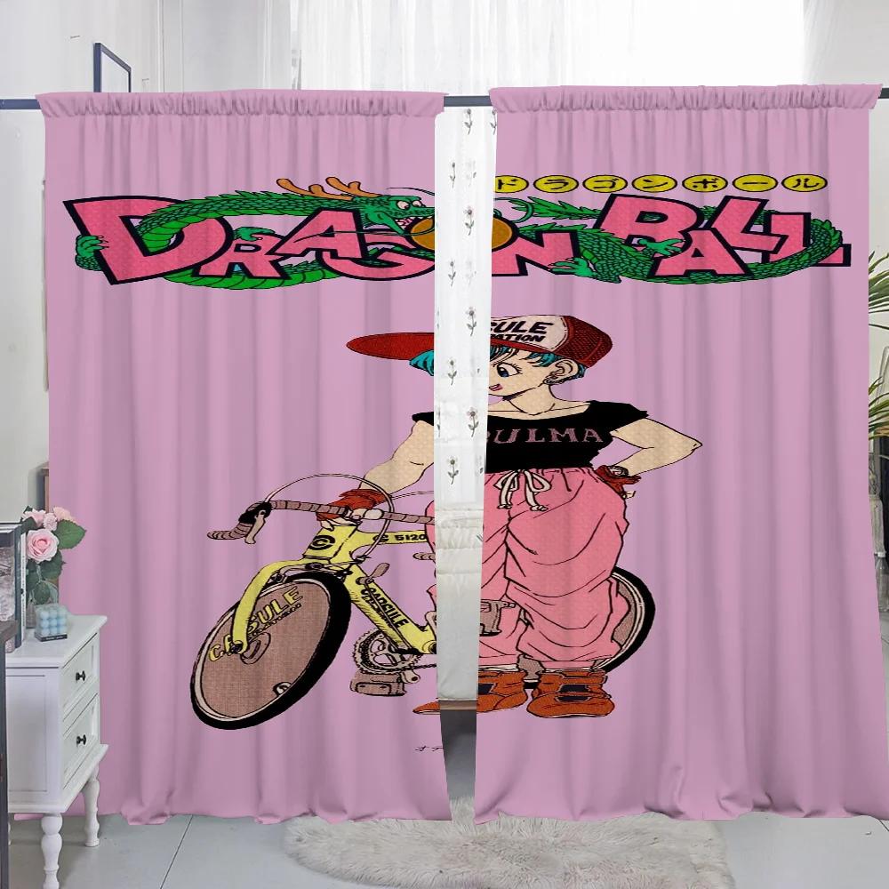 Zasłony okienne kuchenne do salonu 2 sztuki Zasłony zaciemniające Zasłona drzwiowa D-dragon ball-l Przegroda Dekoracja sypialni