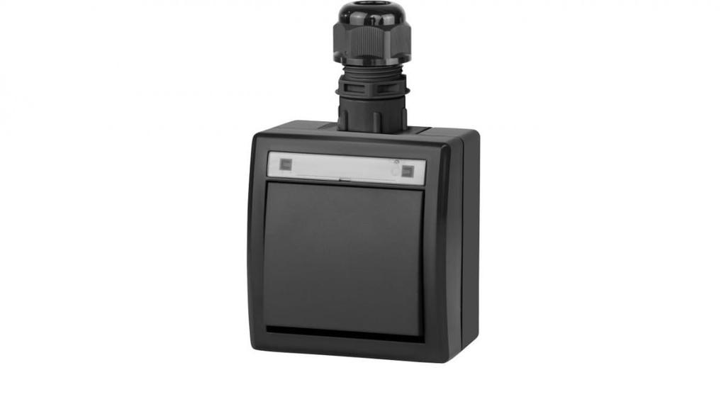 Aquant 2K Łącznik Natynkowy 1-Biegunowy (Schodowy) Ip65 Antracytowy 5001-67