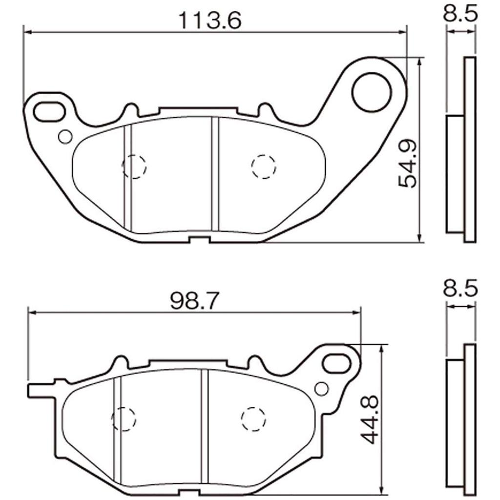 Daytona Motorcycle Brake Pads, Golden Pad X (Sintered Metal Pad), MT-03 (16-21), YZF-R3, ABS(15-21),