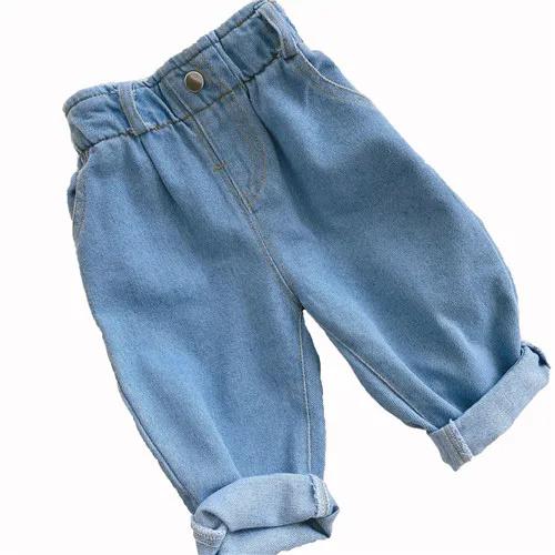 Autumn And Winter New Jeans Baby Girl Clothes Baby Boy Clothes High Waist Solid Color Warm Out Jeans Children's Clothing