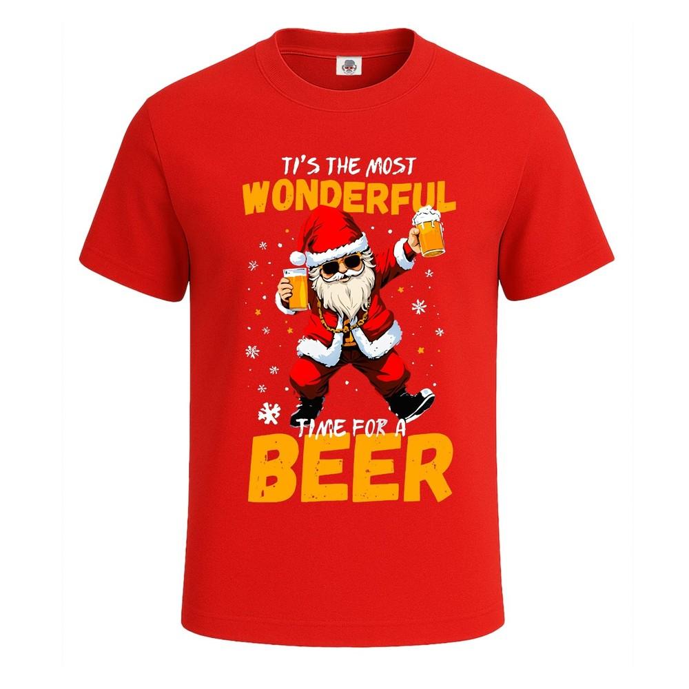 Its the most wonderful santa novelty beer party gift funny xmas tshirt tee top 2XL