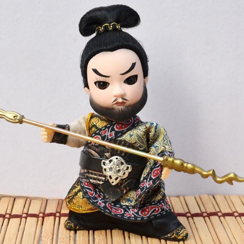 Chinese Peking Opera Mask Doll Opera Character Decoration Silk Doll Chinese Handmade Decorative Gifts Shop Decoration Doll
