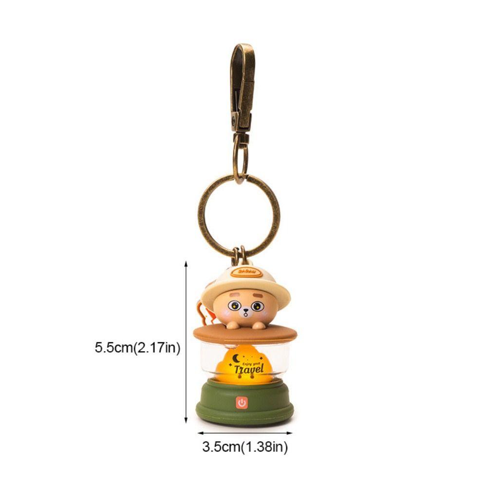 Animal Night Light Keychain Doll Pendant Bag Creative Bear Key Chain  Student