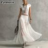 Ensemble Haut en Tricot Gris + Robe Longue en Mousseline Mode Femme Tenue Fluide Deux Pièces