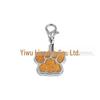 Small Glitter Dog Paw Print Pendant - Zinc Alloy Pet ID Tag (17x18mm)