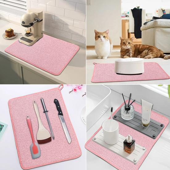 Microfiber Dish Drying Mat Absorbent Pad Large Size Kitchen Counter Mat Dish