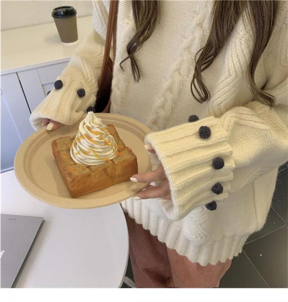 Women's Retro Thick Knit Sweater - Cozy, Loose-Fit, Autumn/Winter Style