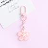 Aesthetic Korean Jelly Flower Keychain Cute Decorative Key Ring for Handbag Backpack Car Key Girls Birthday Party Gift