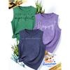 2026New Women's vest3Pieces Happy Freedom Perfectly Imperfect Text-printed Simple, Stylish, Casual, Versatile, Comfortable, Soft, Skin-friendly