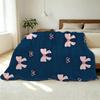 Year-Round Extra Thick Warm Flannel Blanket | Cute Bow Design, Soft Skin-Friendly for Home, Guest Room, Valentine's Gift